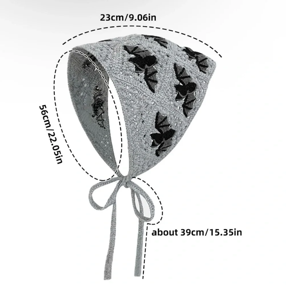 Gray Bat Pattern Bandana - Picture 2 of 4